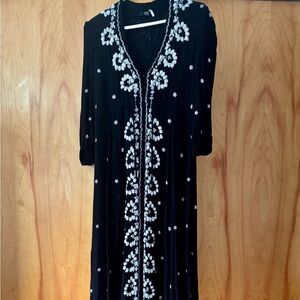 Free People Embroidered Fable Midi Dress